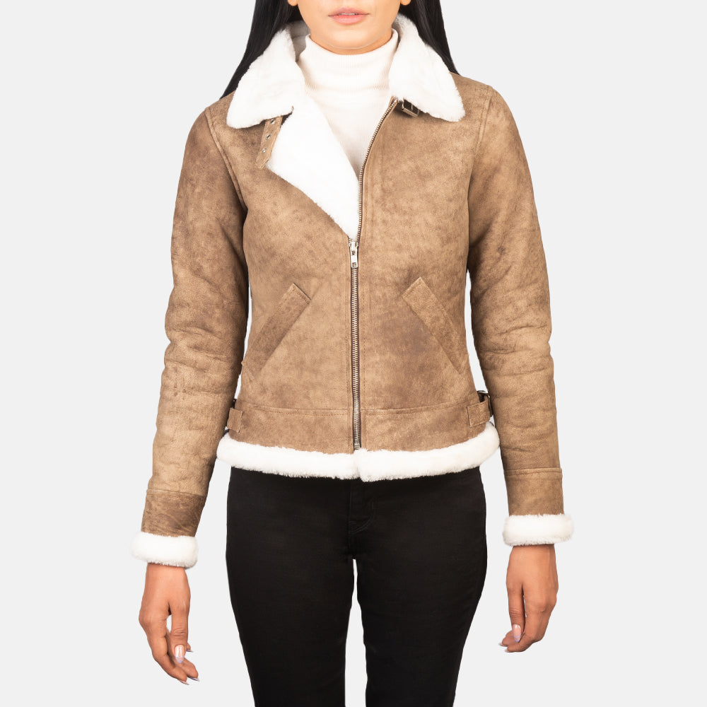 
Sherilyn B-3 Fekete Bőr Bomber Dzseki Női – alternate product view 1