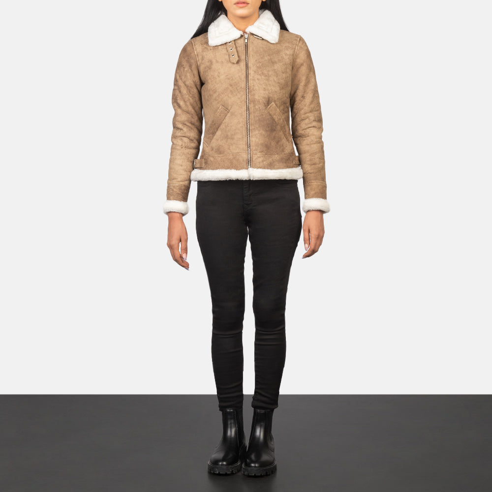 
Sherilyn B-3 Fekete Bőr Bomber Dzseki Női – alternate product view 3