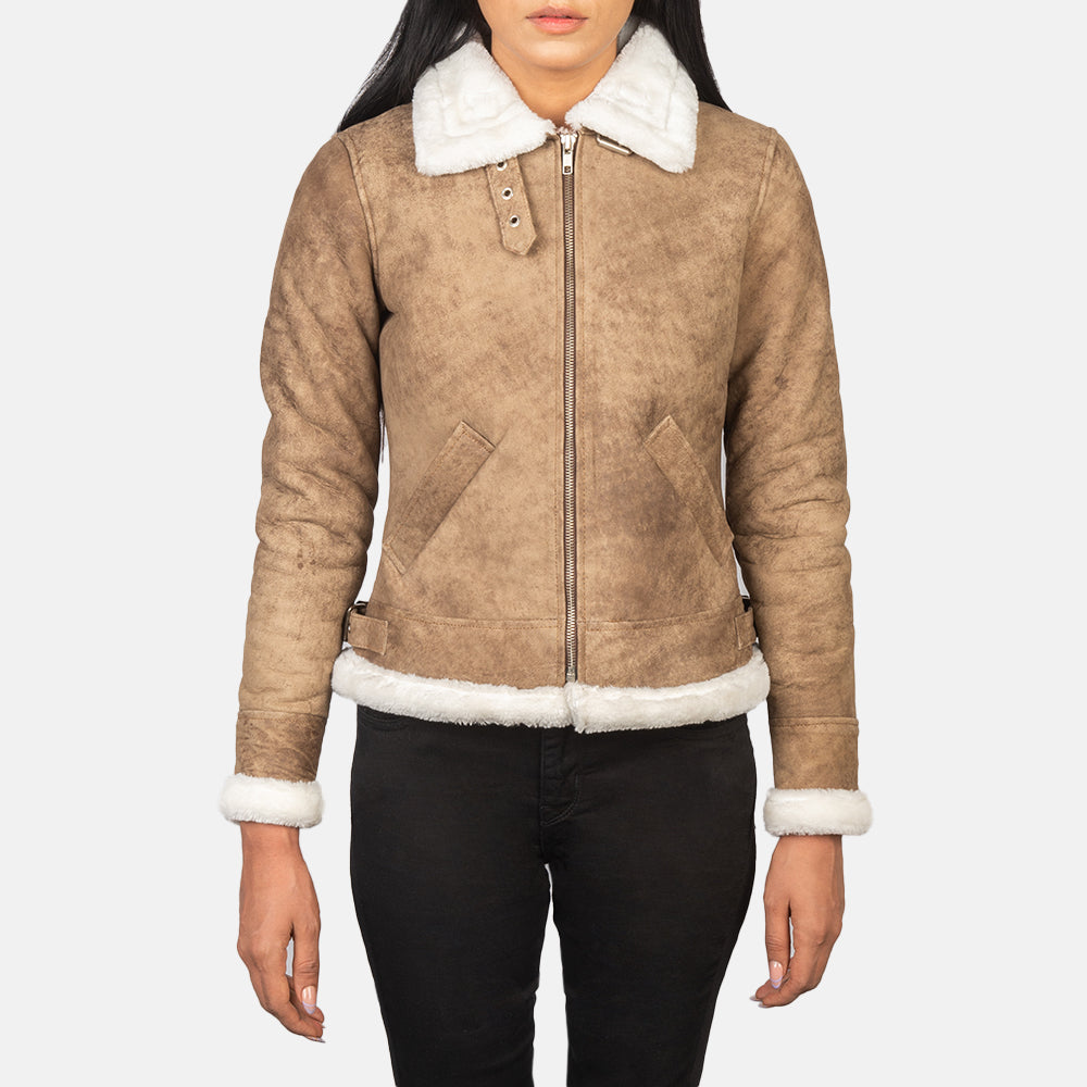 
Sherilyn B-3 Fekete Bőr Bomber Dzseki Női – alternate product view 4