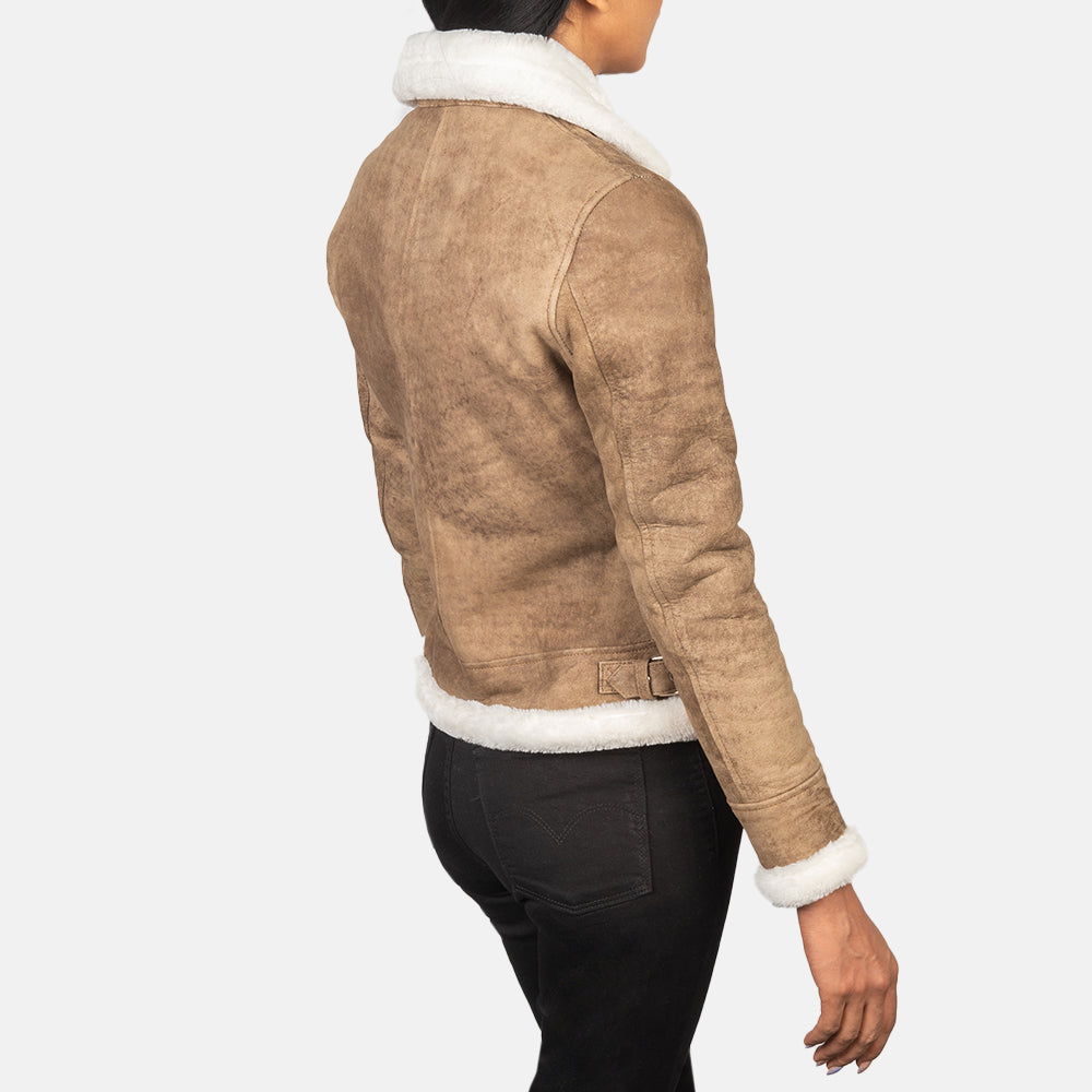 
Sherilyn B-3 Fekete Bőr Bomber Dzseki Női – alternate product view 5