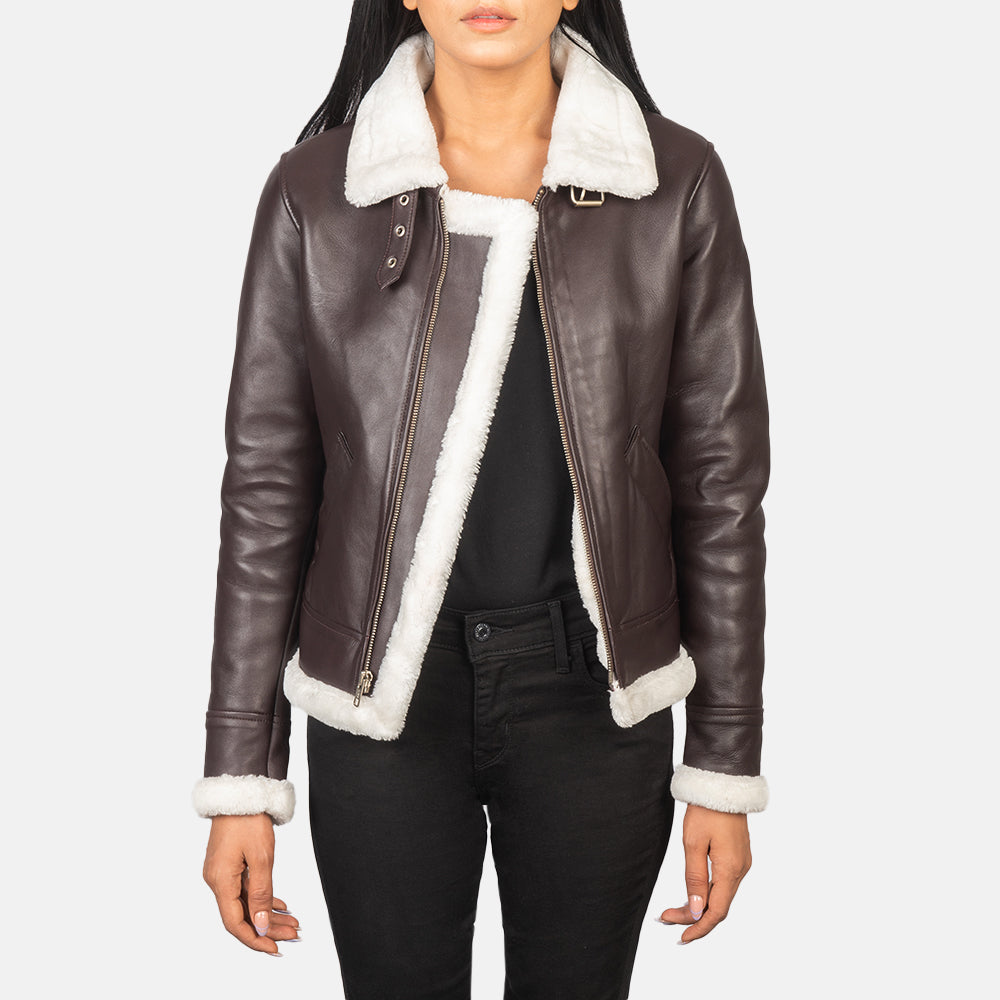 
Sherilyn B-3 Fekete Bőr Bomber Dzseki Női – alternate product view 1
