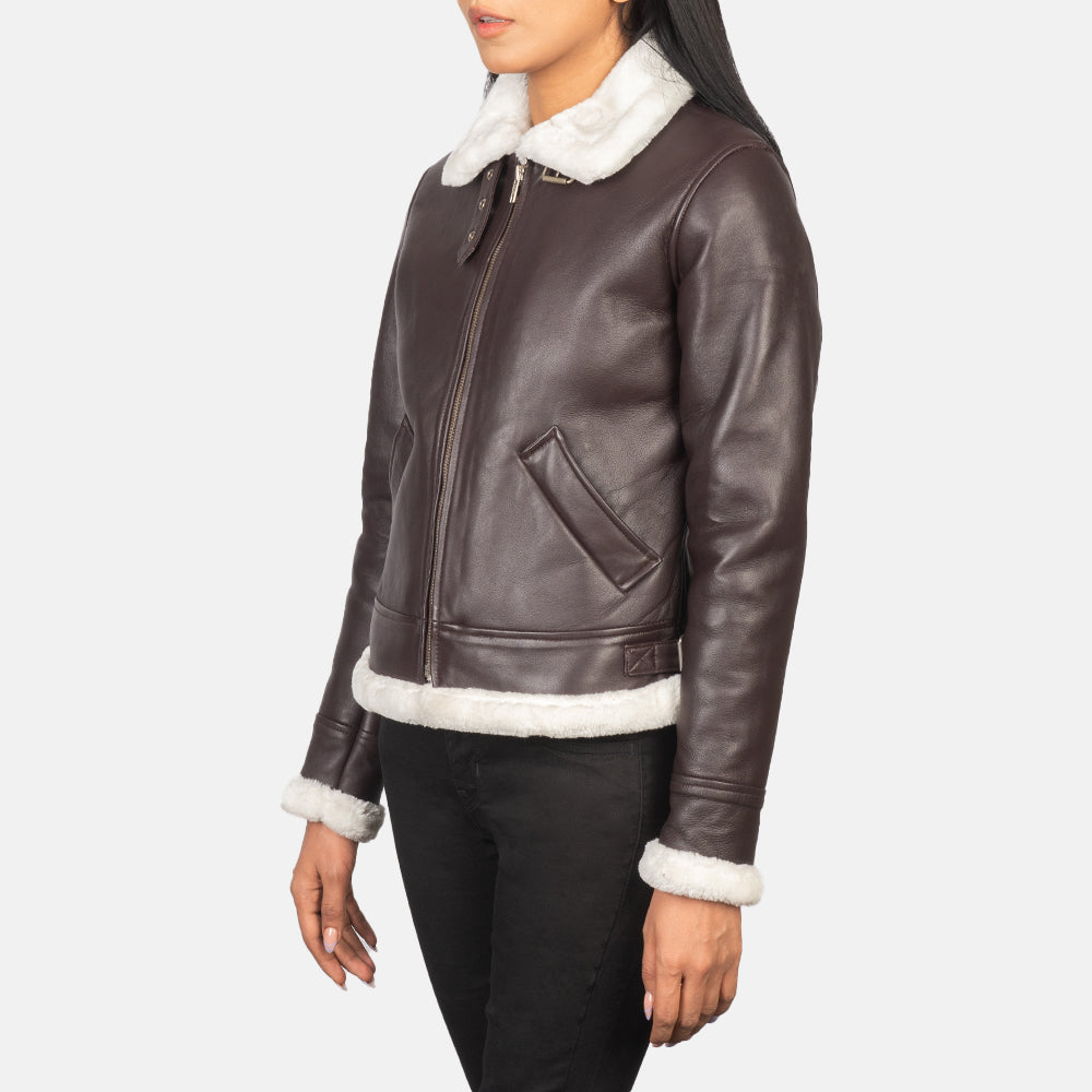 
Sherilyn B-3 Fekete Bőr Bomber Dzseki Női – alternate product view 2