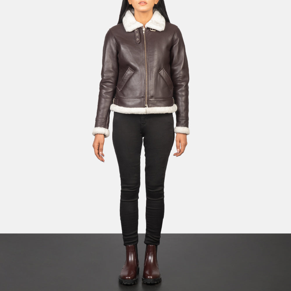 
Sherilyn B-3 Fekete Bőr Bomber Dzseki Női – alternate product view 3