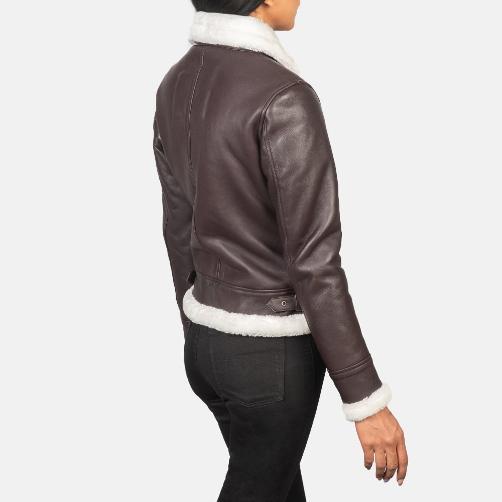 
Sherilyn B-3 Fekete Bőr Bomber Dzseki Női – alternate product view 5