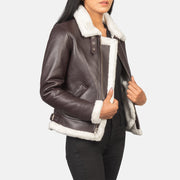 
Sherilyn B-3 Fekete Bőr Bomber Dzseki Női – alternate product view 6