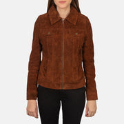 
Brown Goatskin suede Jacket - Hátulnézet precíz vállilleszkedéssel és tiszta szegéllyel