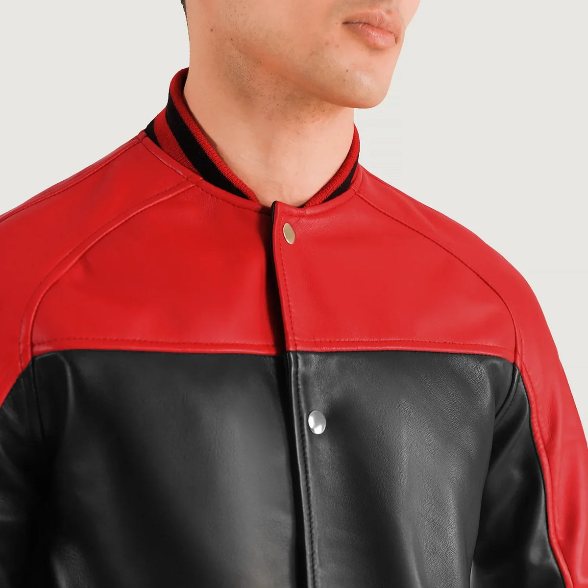 
Terrance Fekete Varsity Bőrdzseki Férfi – alternate product view 3