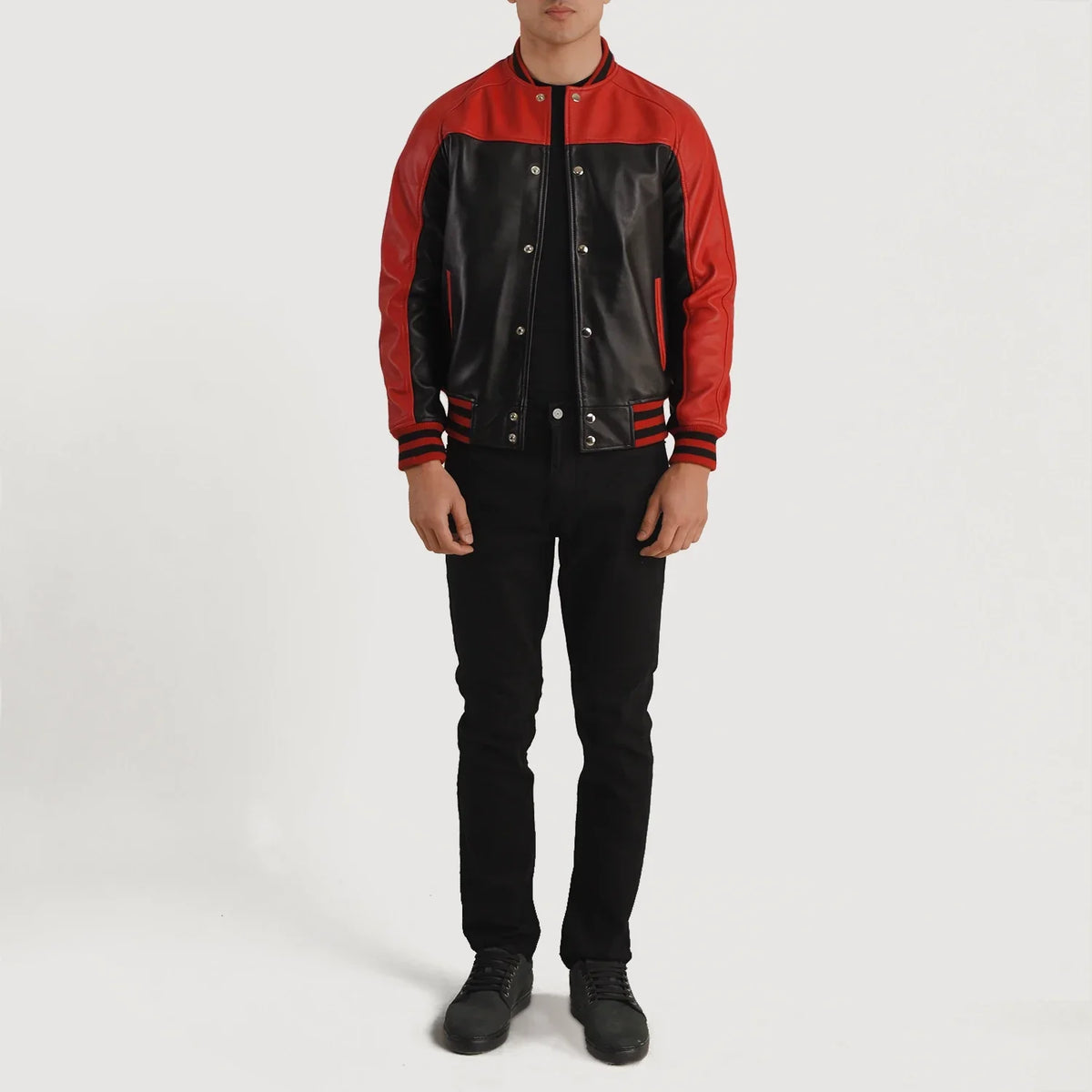 
Terrance Fekete Varsity Bőrdzseki Férfi – alternate product view 5