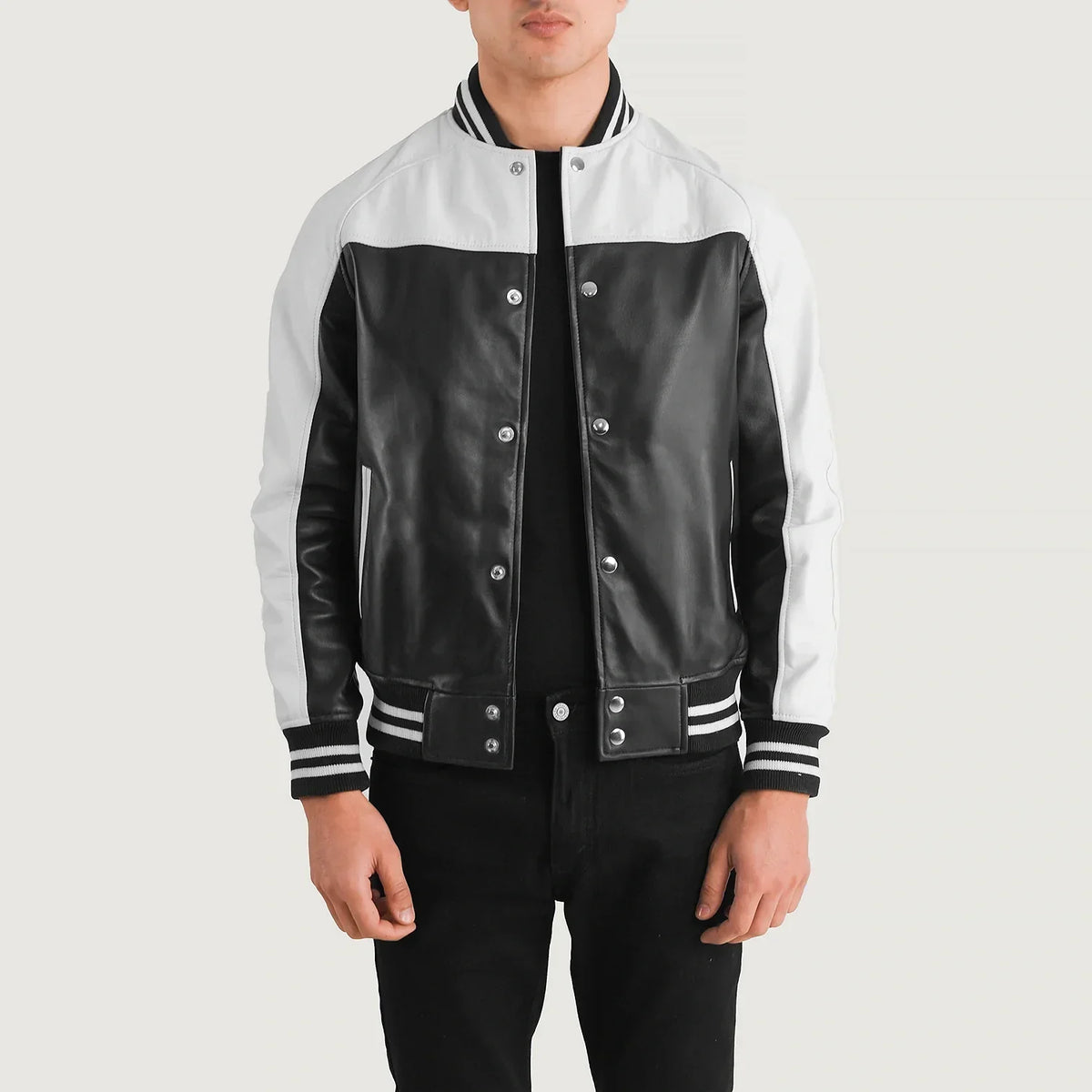 
Terrance Fekete Varsity Bőrdzseki Férfi – alternate product view 1