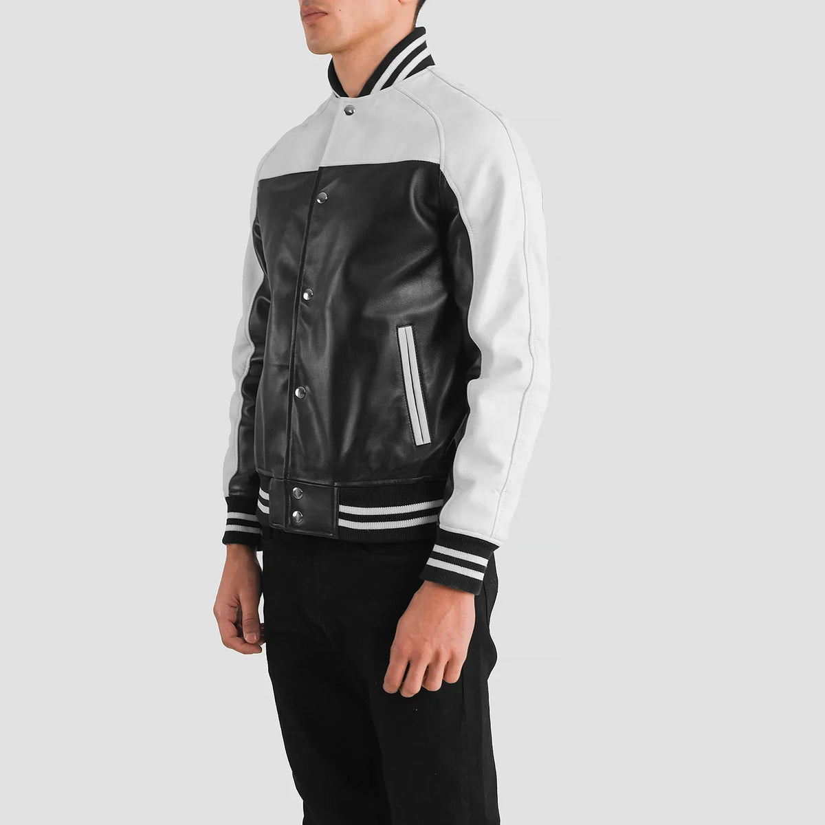 
Terrance Fekete Varsity Bőrdzseki Férfi – alternate product view 2