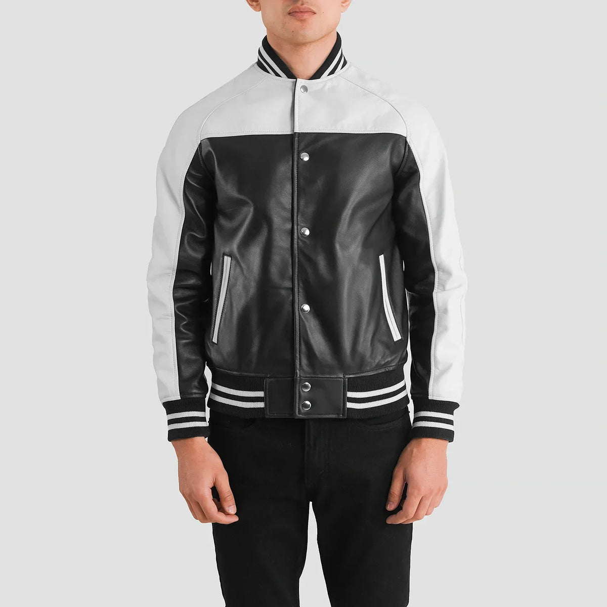 
Terrance Fekete Varsity Bőrdzseki Férfi – alternate product view 4