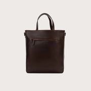 
Vintage Brown Full-Grain leather Bag - Hátulnézet megerősített bőrpántokkal