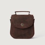 
The Sandra Vintage Distressed Brown Leather Saddle Bag For Women - Strukturált oldalprofil a belső mélységgel