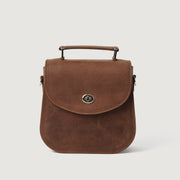 
The Sandra Vintage Világosbarna Leather Saddle Bag For Women - Strukturált oldalprofil a belső mélységgel