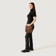 
The Sandra Vintage Világosbarna Leather Saddle Bag – alternate product view 9