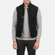 
Tony Fekete Suede Vest Férfi in Black Goatskin Suede - Elölnézet & testre szabott sziluett | Online vásárlás