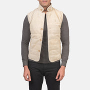 
Tony Off-White Suede Vest Férfi Férfi in Off-White Goatskin Suede - Elölnézet & testre szabott sziluett | Online vásárlás