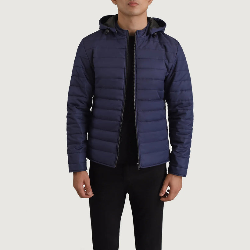 Tyler Kék Hooded Puffer Bőrdzseki Férfi