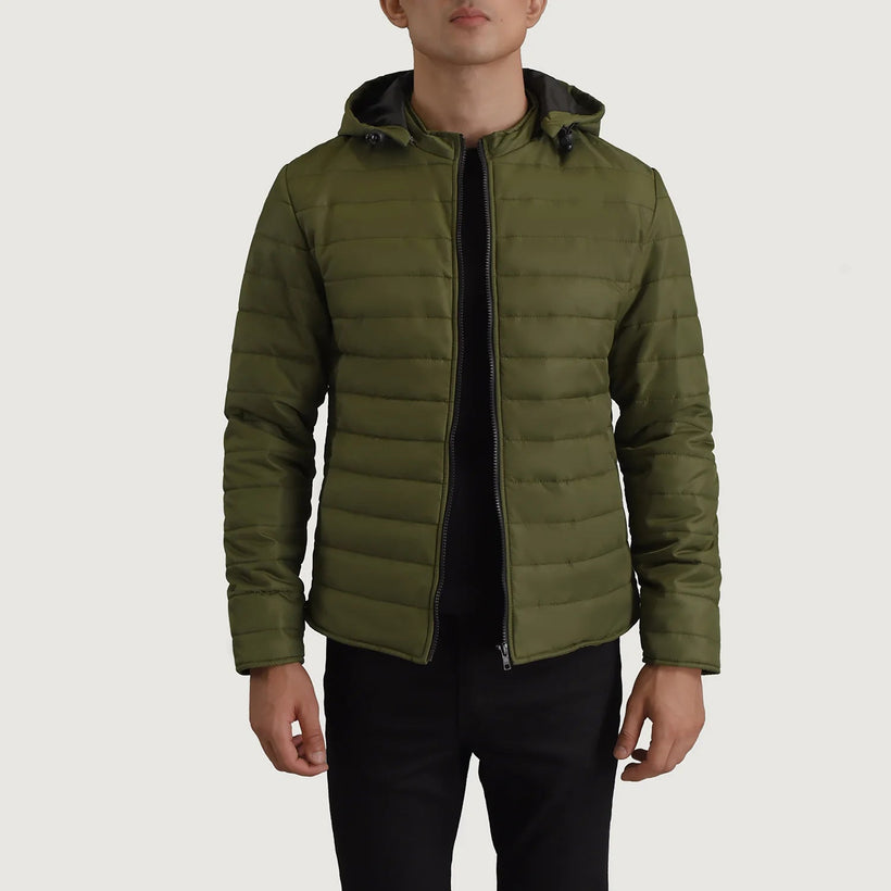 Tyler Zöld Hooded Puffer Bőrdzseki Férfi