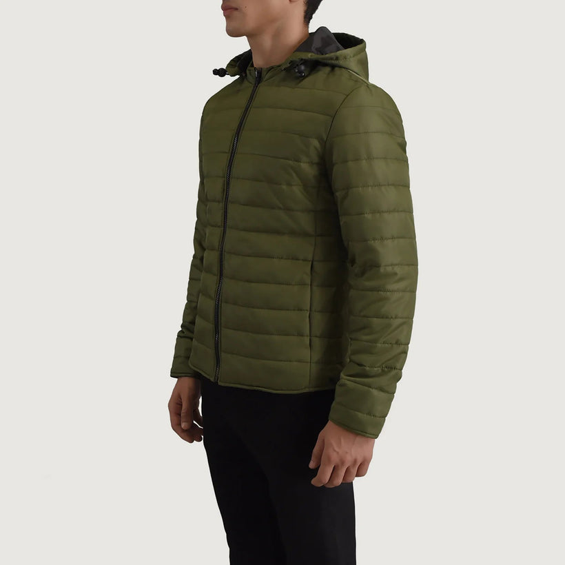 Tyler Zöld Hooded Puffer Bőrdzseki Férfi