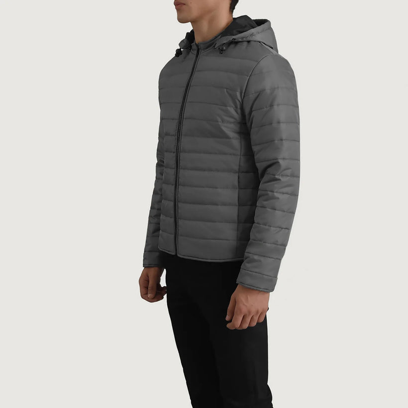 Tyler Grey Hooded Puffer Bőrdzseki Férfi