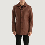 
Urban Slate Barna Bőrkabát Férfi in Brown Cowhide Leather - Elölnézet & testre szabott sziluett | Online vásárlás