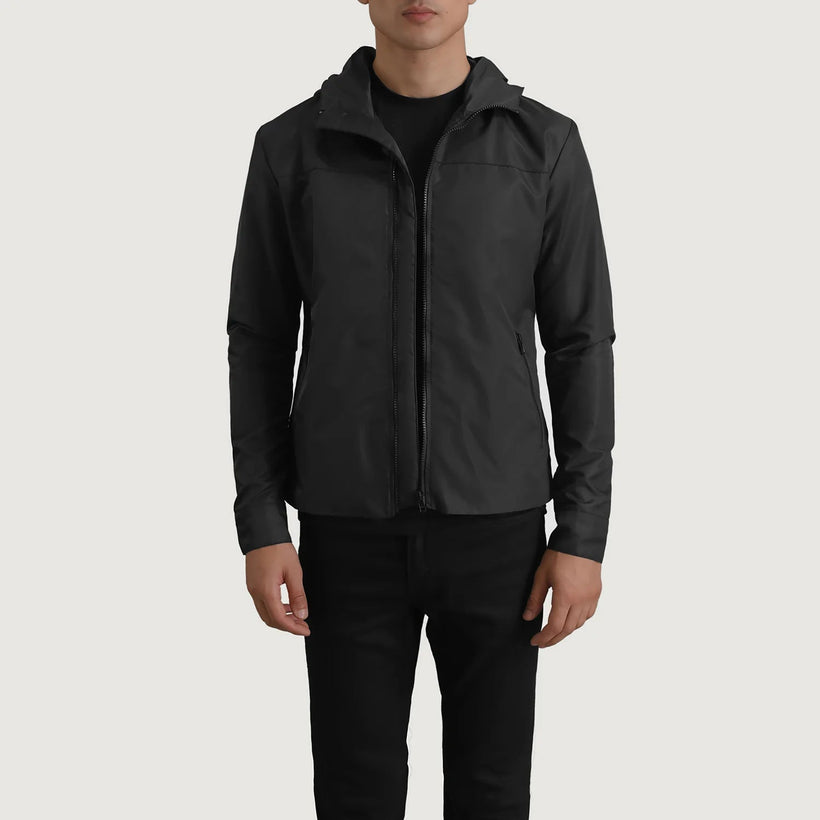 Wesley Fekete Hooded Windbreaker Bőrdzseki Férfi