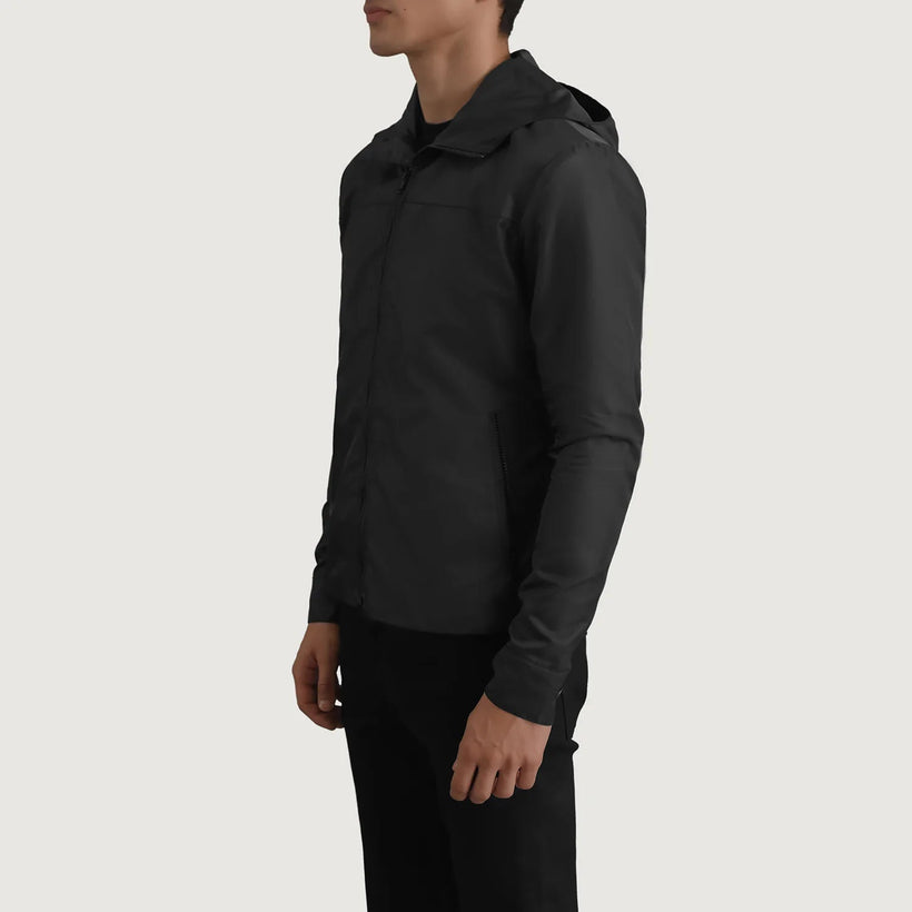 Wesley Fekete Hooded Windbreaker Bőrdzseki Férfi